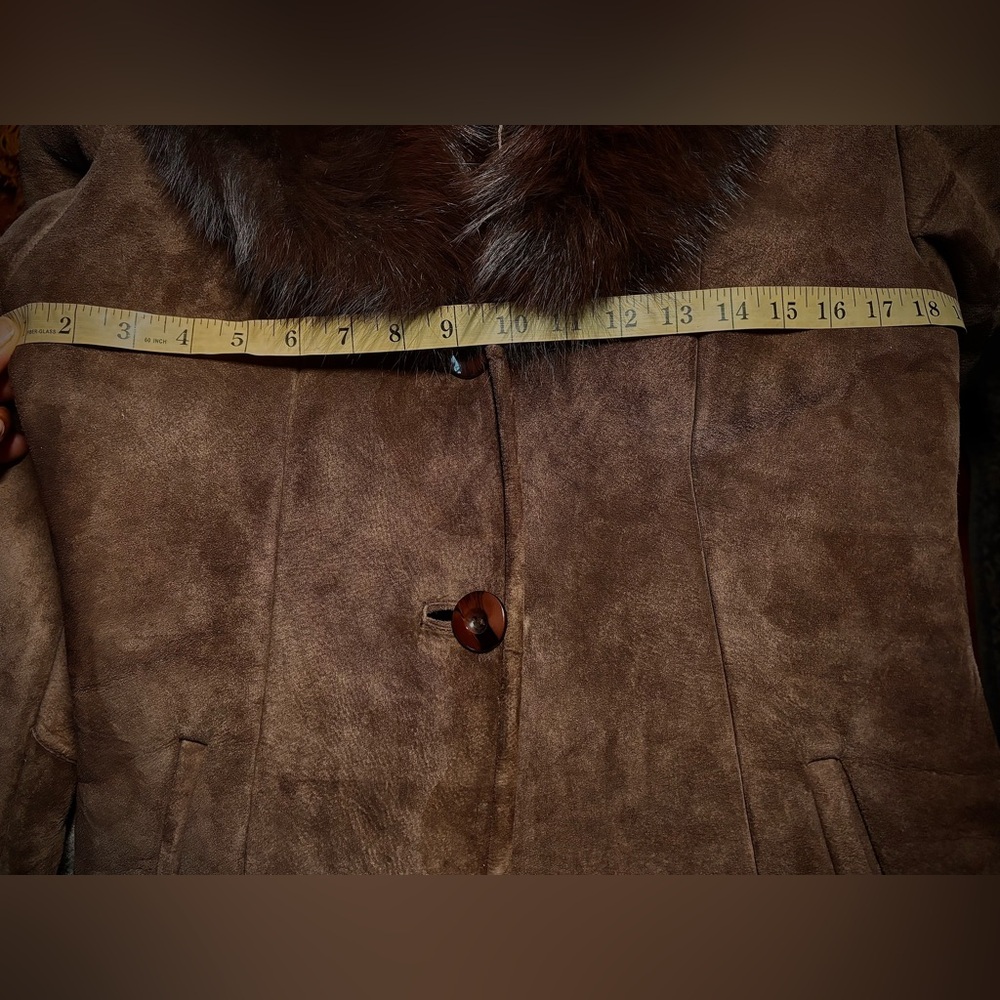 Knowles & Carter London - Vintage 1970s sheepskin coat with fur collar - size S - Picture 13 of 13